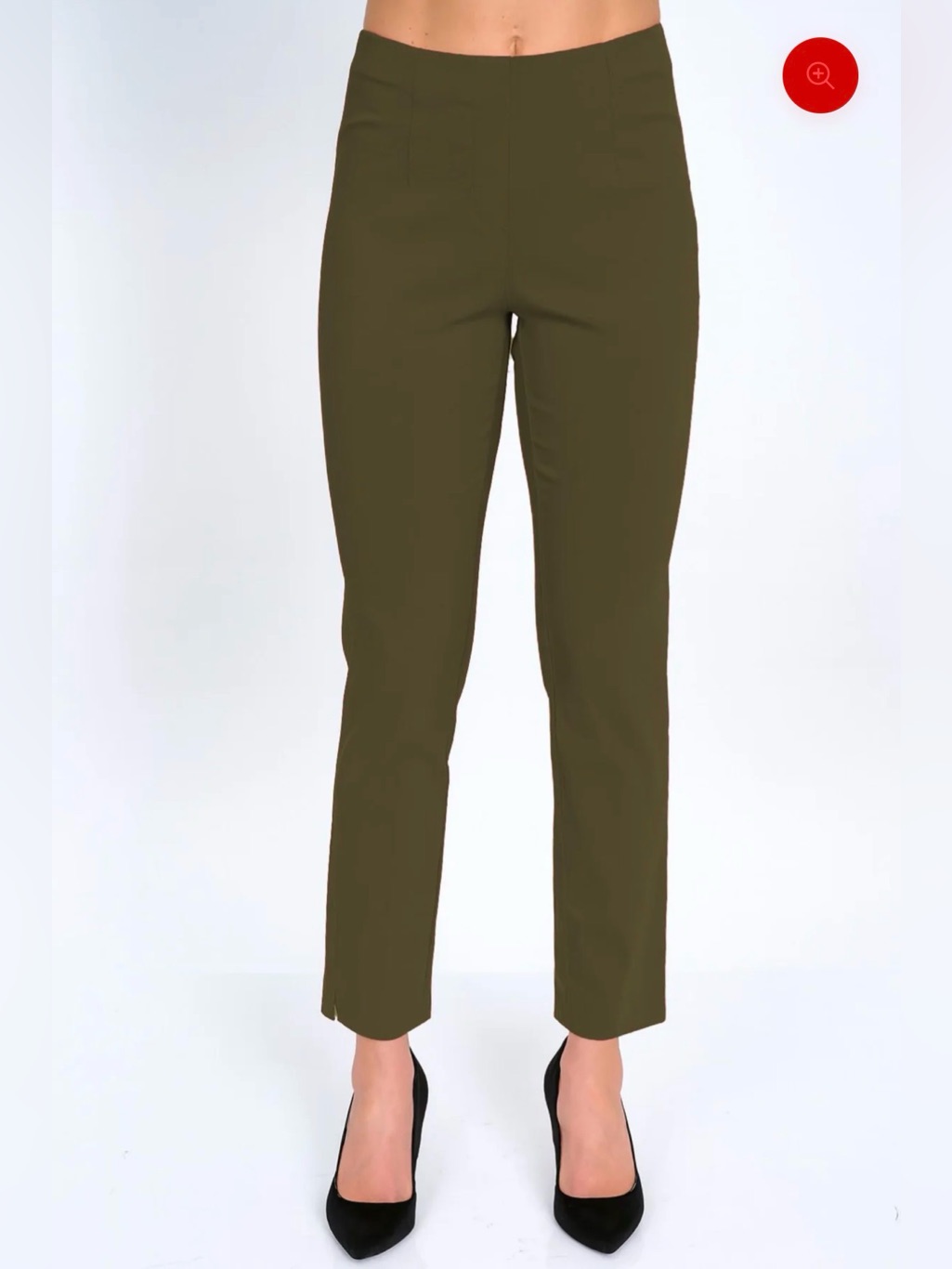 Lior Women's Bronze Green Dressy Pull On Pants For Office-"Sasha"